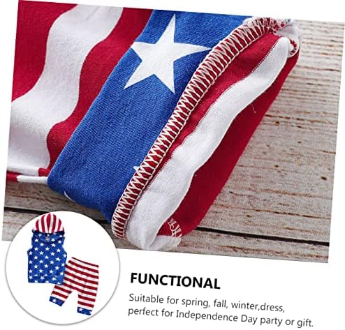 Boys Independence Day Costume Set - Patriotic Sleeveless Hoodie Shorts