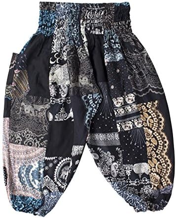 LOFBAZ Patchwork Cute Harem Pants for Boys Girls