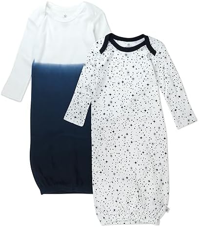 Honest 2-Pack Organic Cotton Sleepers for Newborns Boys Girls