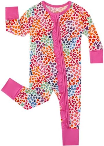 Comfy Sustainable Baby Girl Romper for Kids with Double Zippers