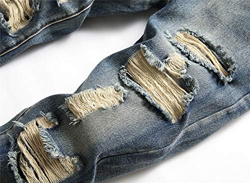 Ripped Regular Fit Mens Jeans by AITITIA - Casual Comfort Trendy Style
