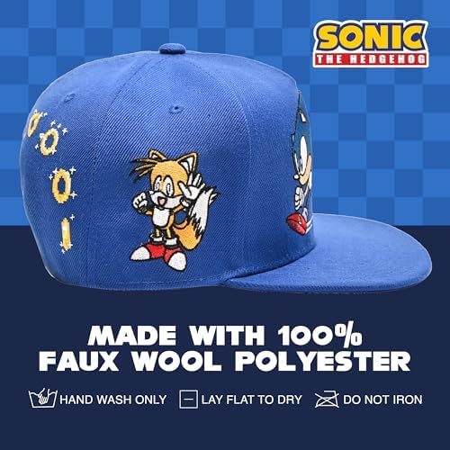 Official Sonic The Hedgehog Flat Bill Adjustable Baseball Cap