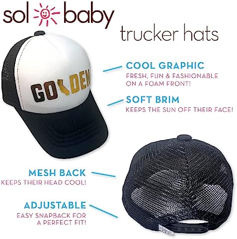 Sol Baby Golden Gold Foil Adjustable Snapback Mesh Trucker Hat