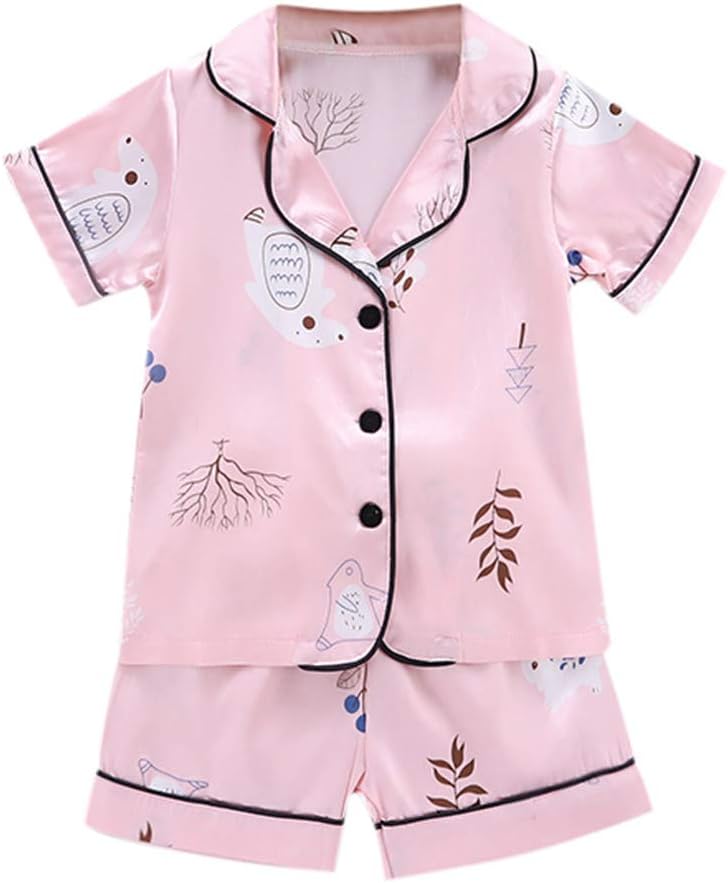 Adorable Heart-Print Button-Down Pajamas for Baby