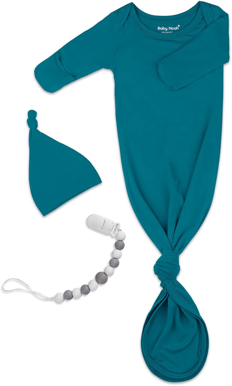 Baby Noah Newborn Knotted Gown with Hat Set 1