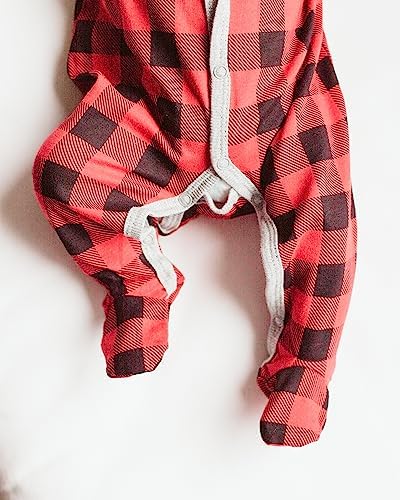 Snugabye buffalo plaid sleeper pull-on baby girls essential sleepwear machine washable