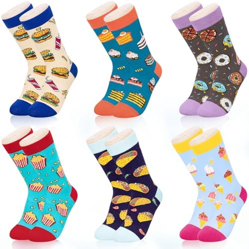 6-Pack Boys Girls Novelty Crew Socks for Kids