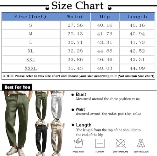 Mens Cotton Linen Pants