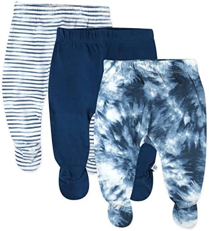 HonestBaby 3-Pack Footed Pull-On Pants Organic Cotton