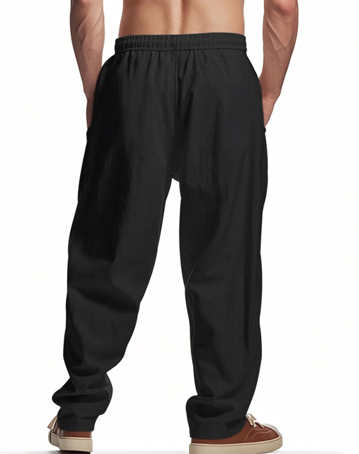 Cotton Linen Casual Drawstring Pants for Men - Brand Brand