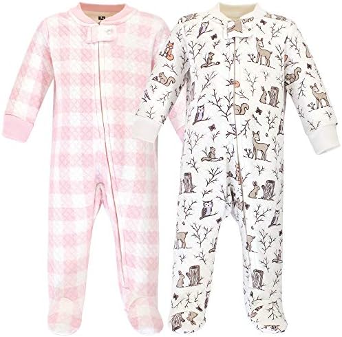 Hudson Baby Baby Girls Quilted Zipper Sleep and Play Set