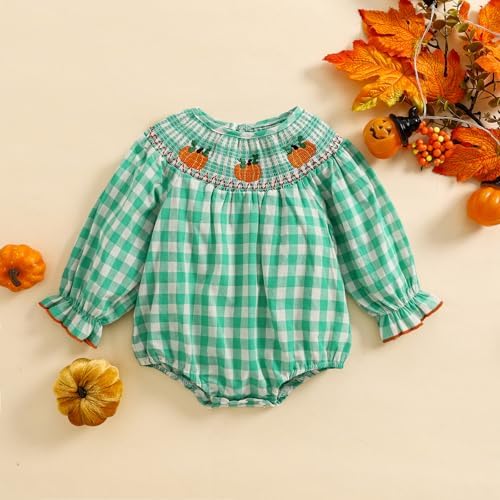 Baby Girl Festival Plaid Onesie pumpkin turkey holiday