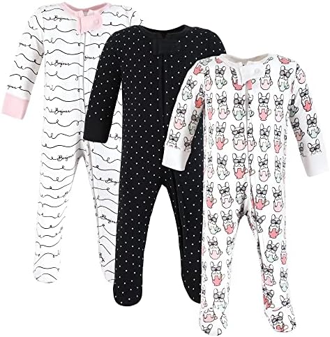 Hudson Baby Baby Girls Cotton Sleep and Play Set 1