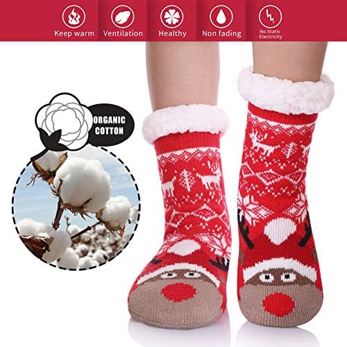 Yebing Kids slipped fuzzy winter socks Christmas anti-slippage