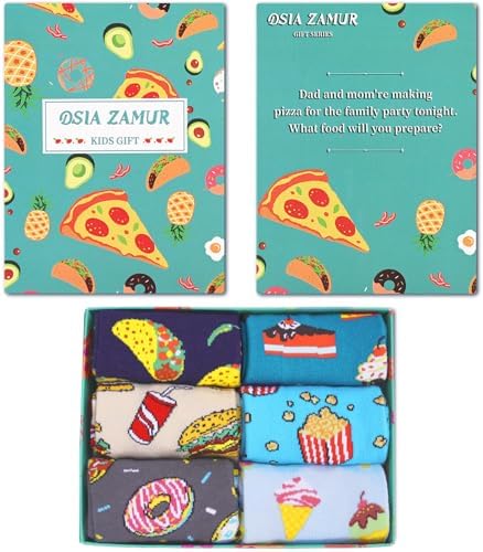 6-Pack Boys Girls Novelty Crew Socks for Kids