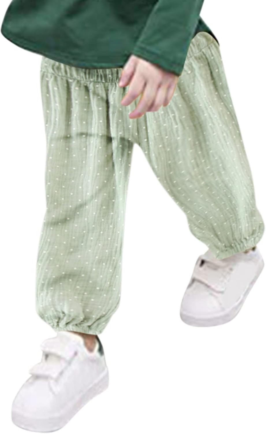Long-Fitting polka-dot Cotton Pants
