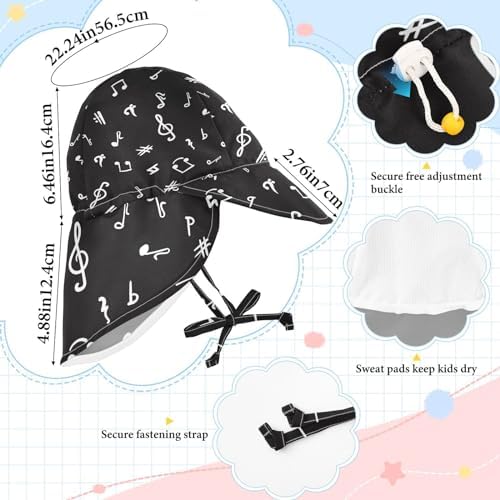Adjustable Toddler Sun Hat with Built-In Protection for Kids 2T-4T