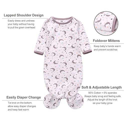 Miracle Baby Newborn Knotted Nightgown Set for 3