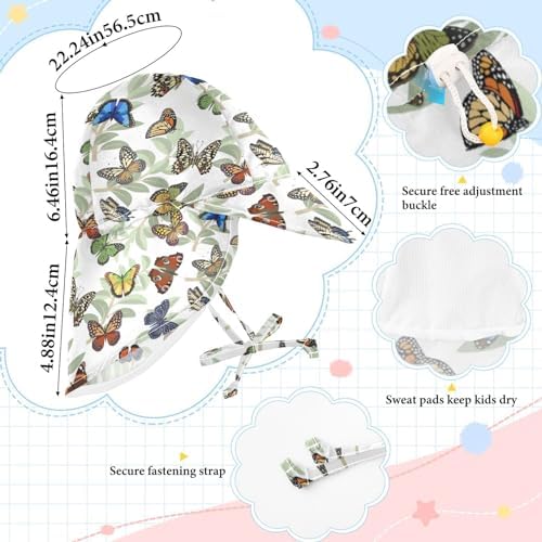 Adjustable Baby Sun Hat for Kids Toddler Beach Bucket with Print