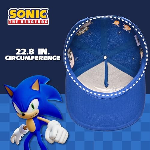 Official Sonic The Hedgehog Flat Bill Adjustable Baseball Cap