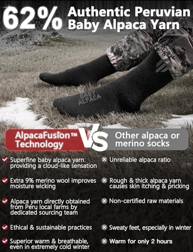 Alpaca Wool Thermal Socks for Hunting