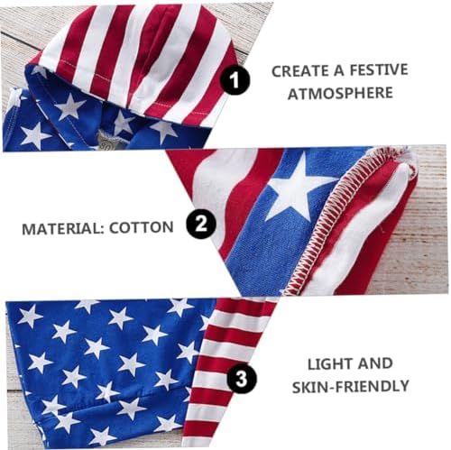 Boys Independence Day Costume Set - Patriotic Sleeveless Hoodie Shorts