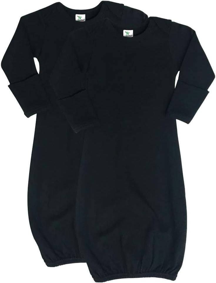 Adorable 2-Piece Long Sleeve Sleep Gown with Mitten Pockets