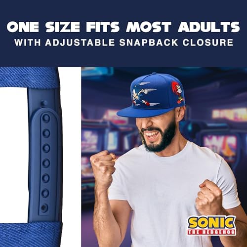 Official Sonic The Hedgehog Flat Bill Adjustable Baseball Cap
