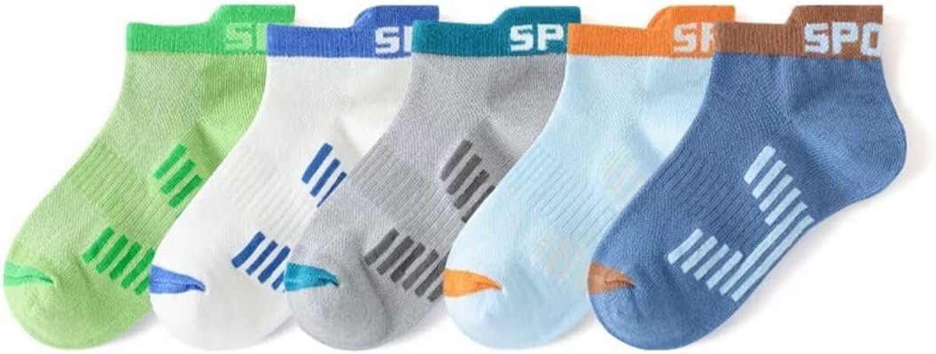Kids Cotton Socks for Boys Girls - Ankle Socks with Fashion Design
