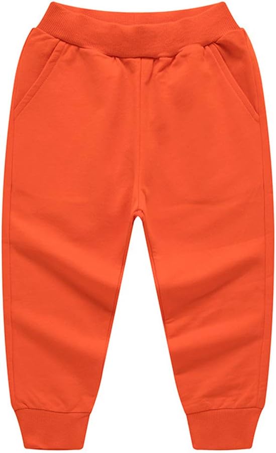 HAXICO Unisex Kids Solid Cotton Elastic Waist Winter Pants Toddler Comfortable Durable