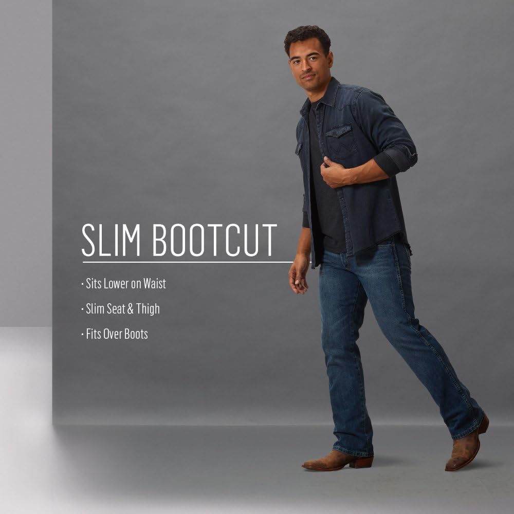 Mens Wrangler Retro Slim Fit Boot Cut Jean