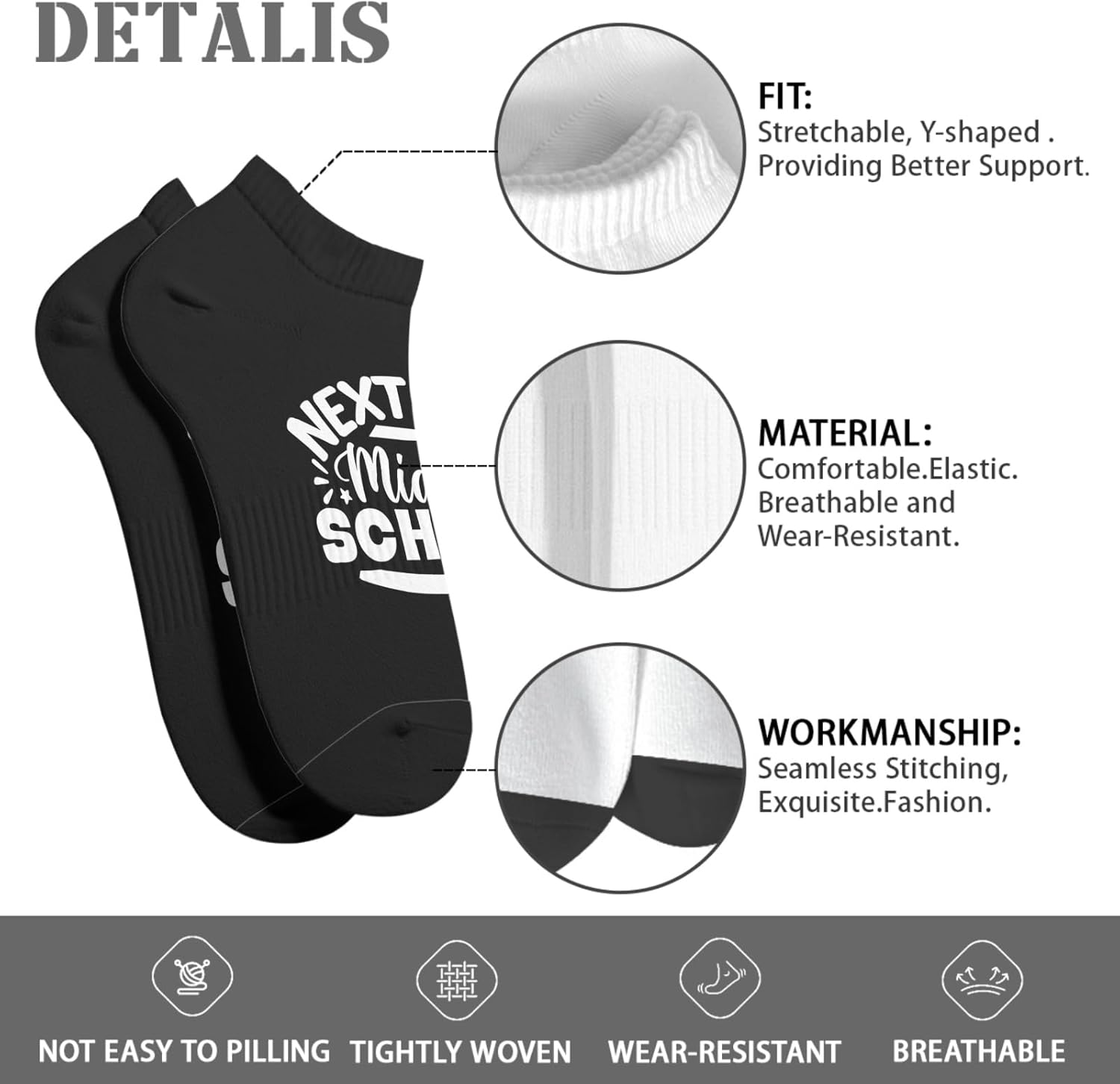 Nexts Stop Middles School Mens athletic socks for Graduation