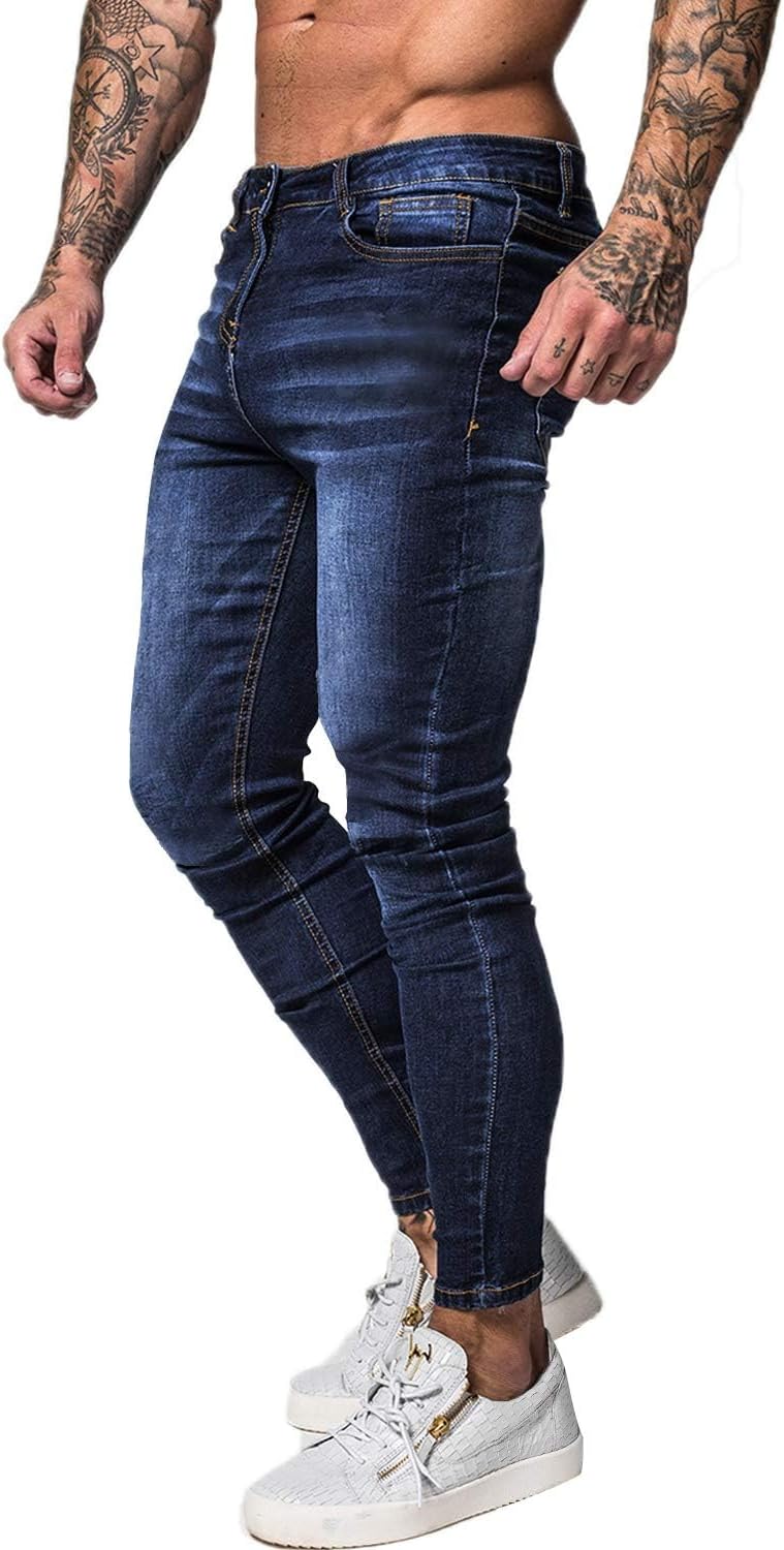 GINGTTO Original Tapered skinny jeans ripped LEGS