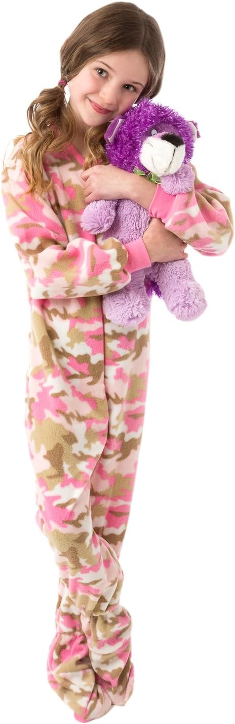 Wow BIG FEET PAJAMA CO Pink Camo One-Piece Pajamas