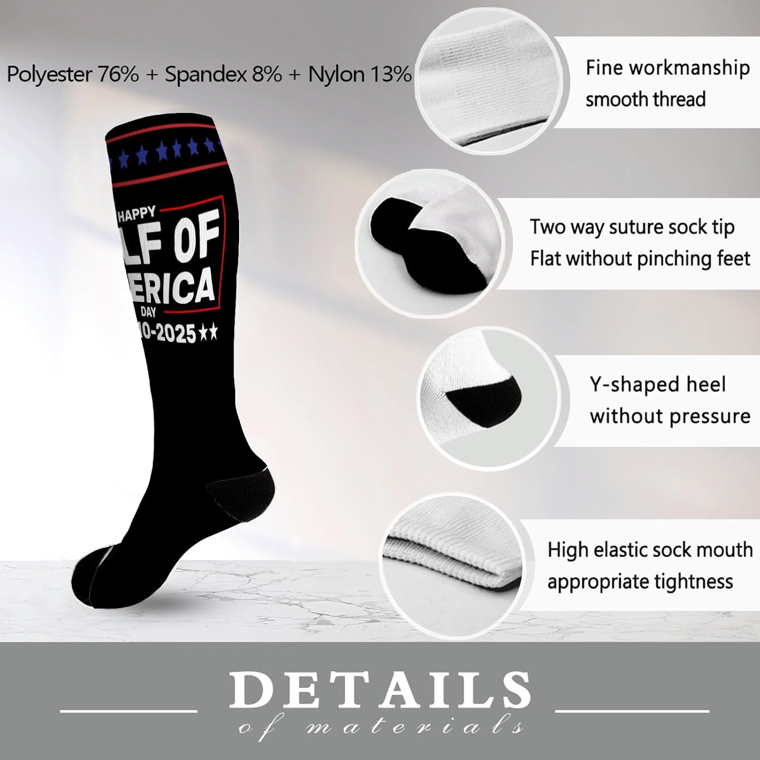 Happy Gulf of America Day Men Dress Socks
