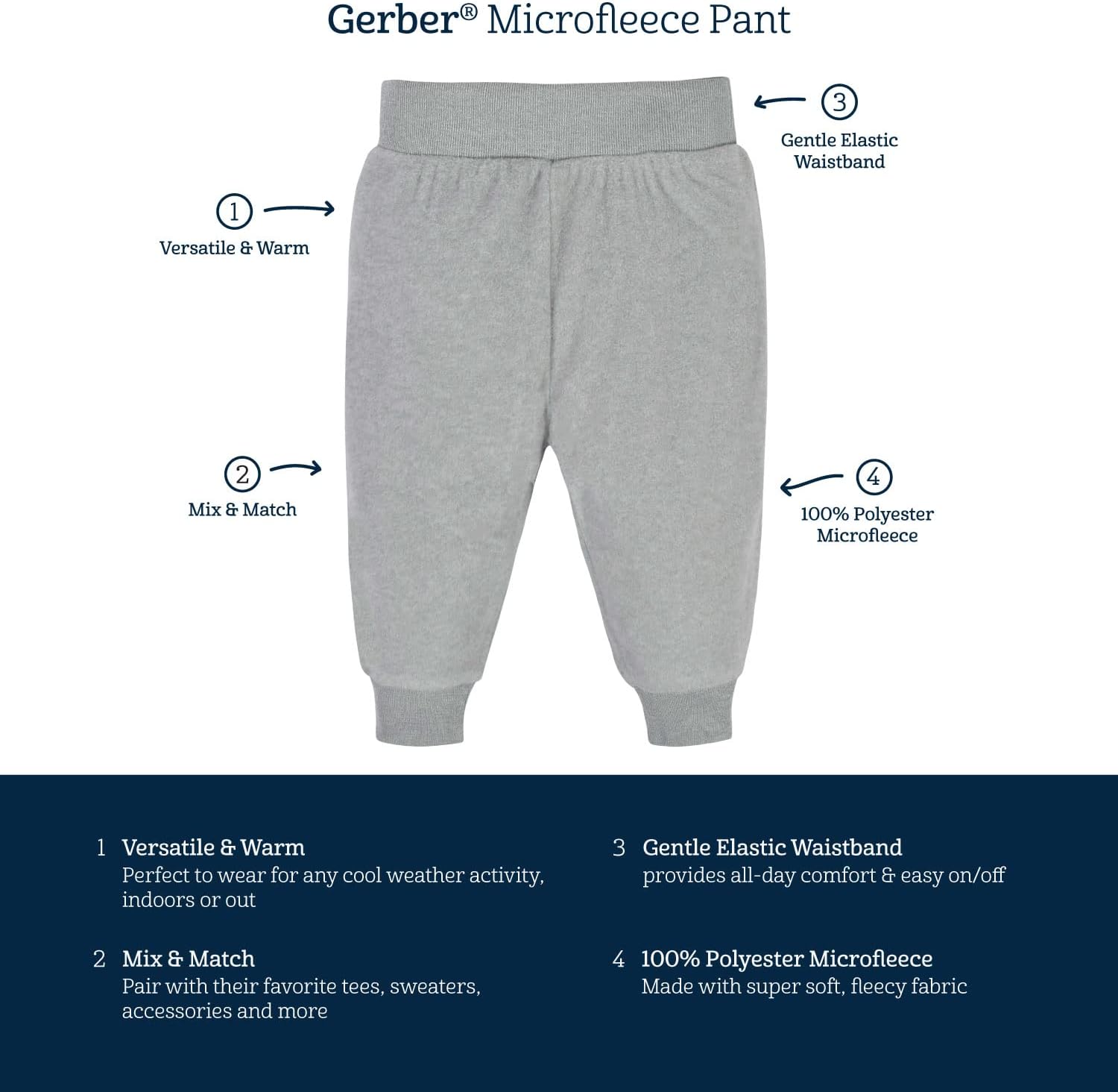 Perfect for Girls 4-Pack Microfleece Pants