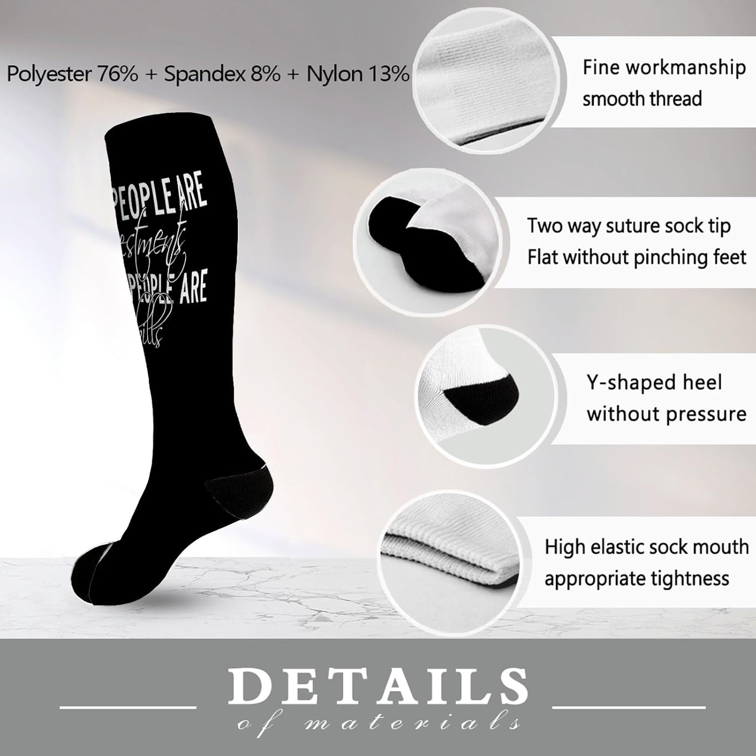 Funny Sarcastic Saying Long Distance Snug Socks for Men Women