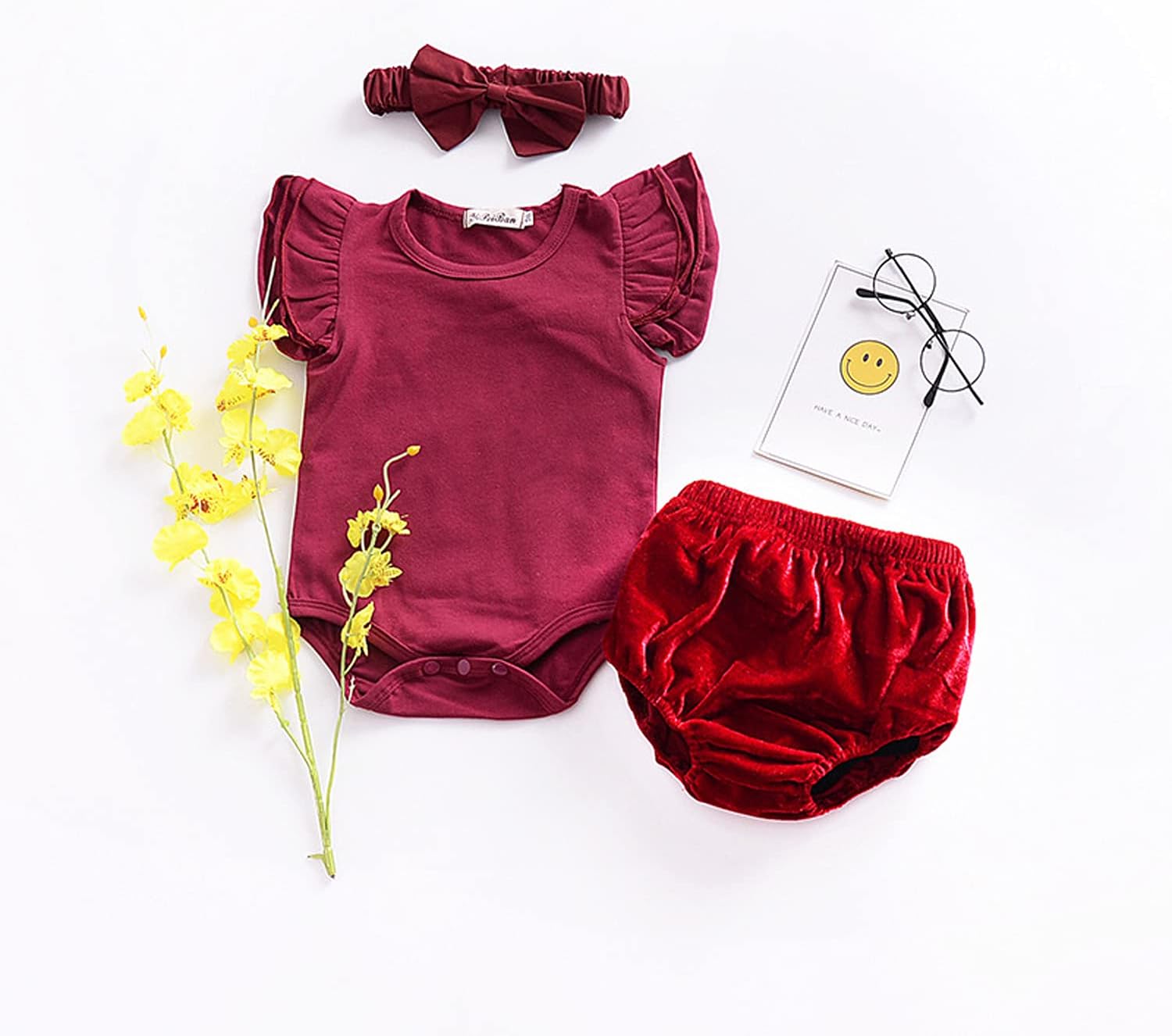 EISHOW Soft Cotton Linen Blend Ruffle Shorts for Toddlers