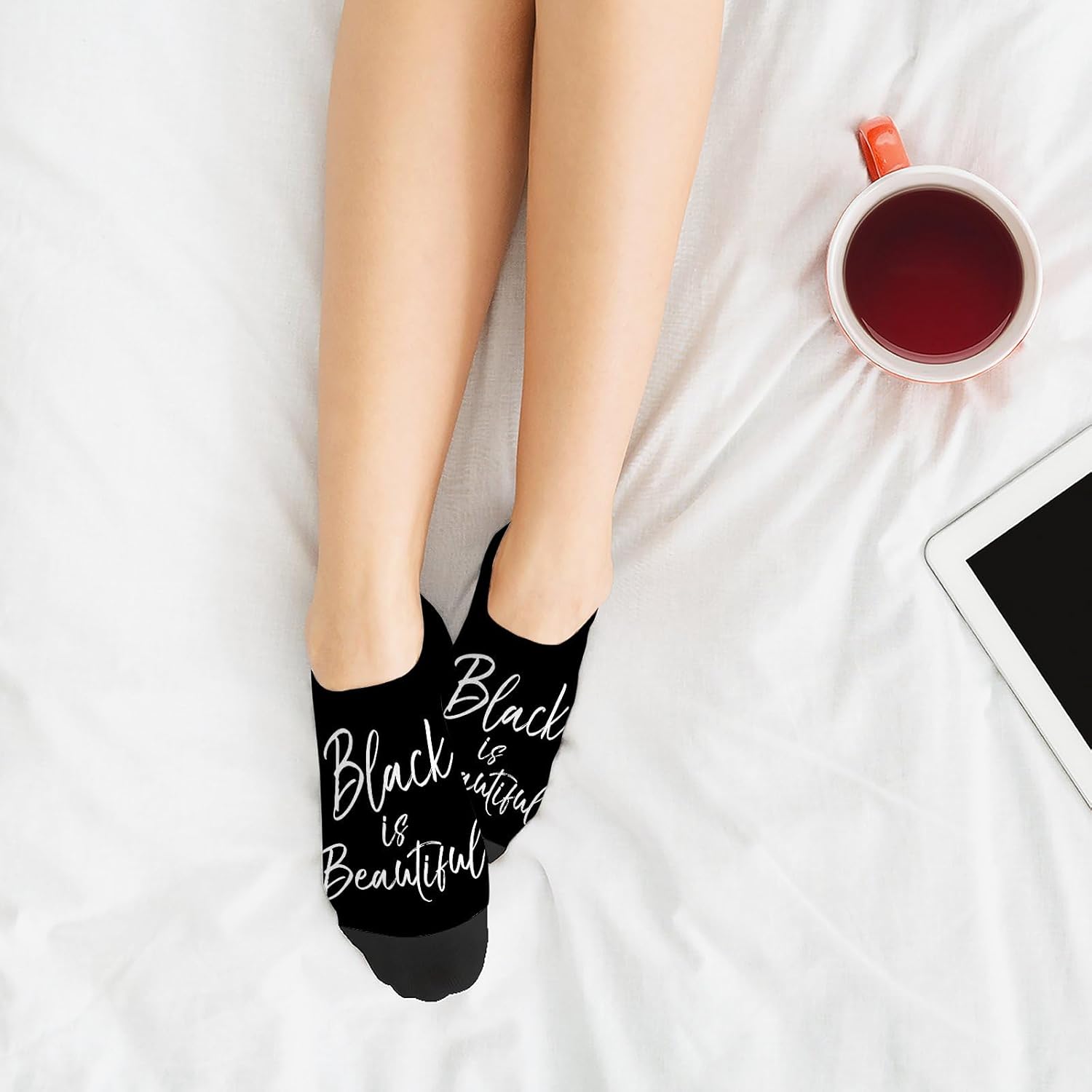 Brilliant Black Ankle Socks for Kids Etched in History