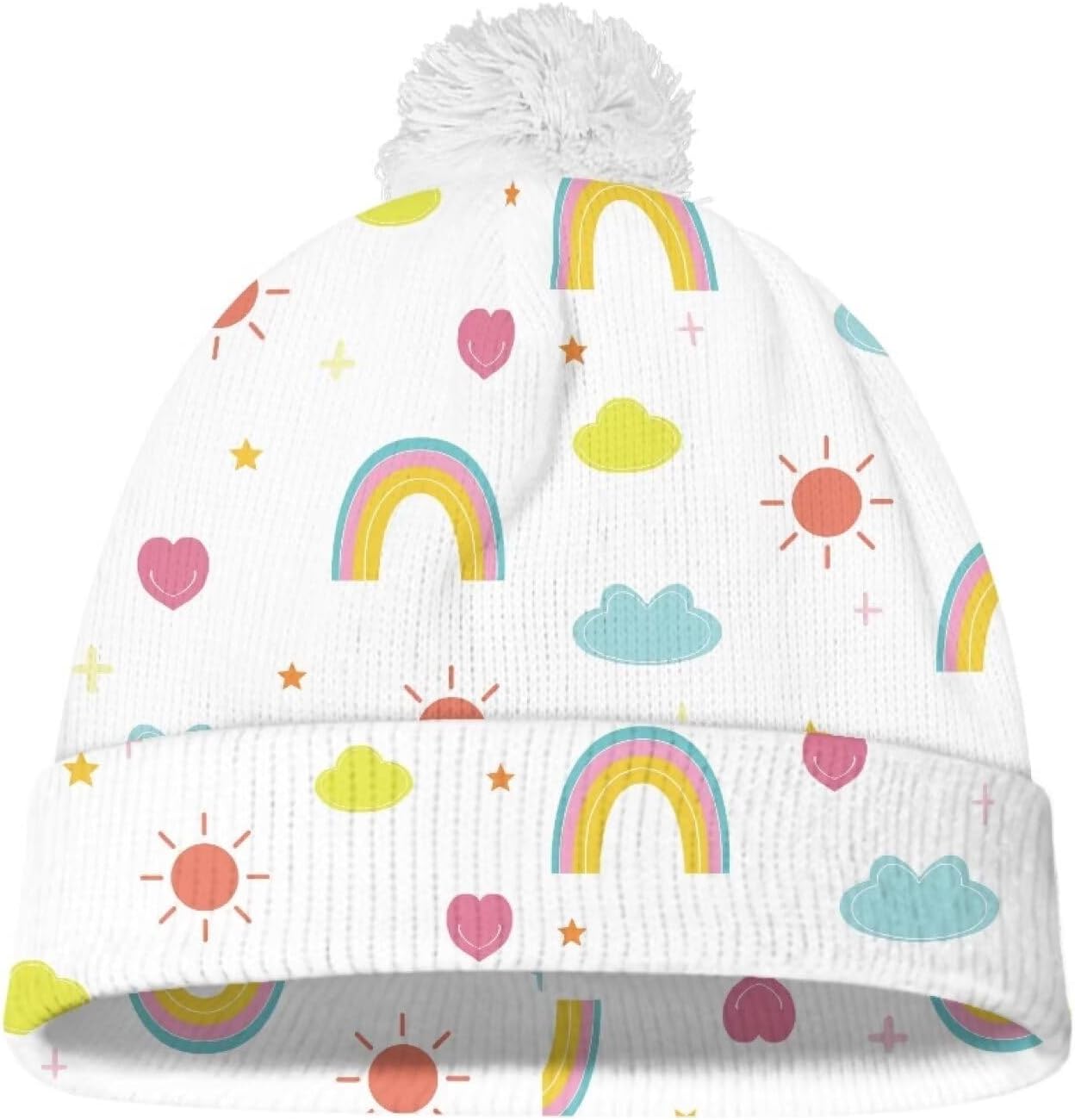 Soft Knit Winter Skull Pom Beanie Hat for Kids