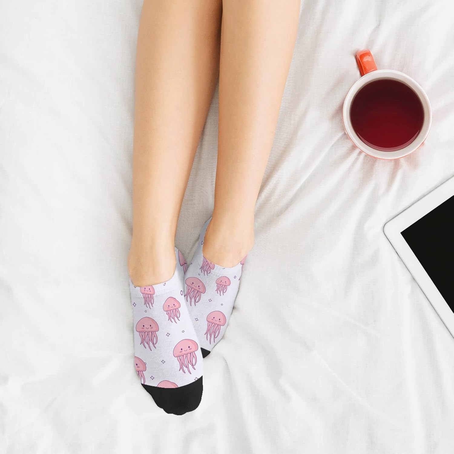 Stylish Model-Fit Liner Socks Comfortable Jellyfish Design Boys Fashion Socks