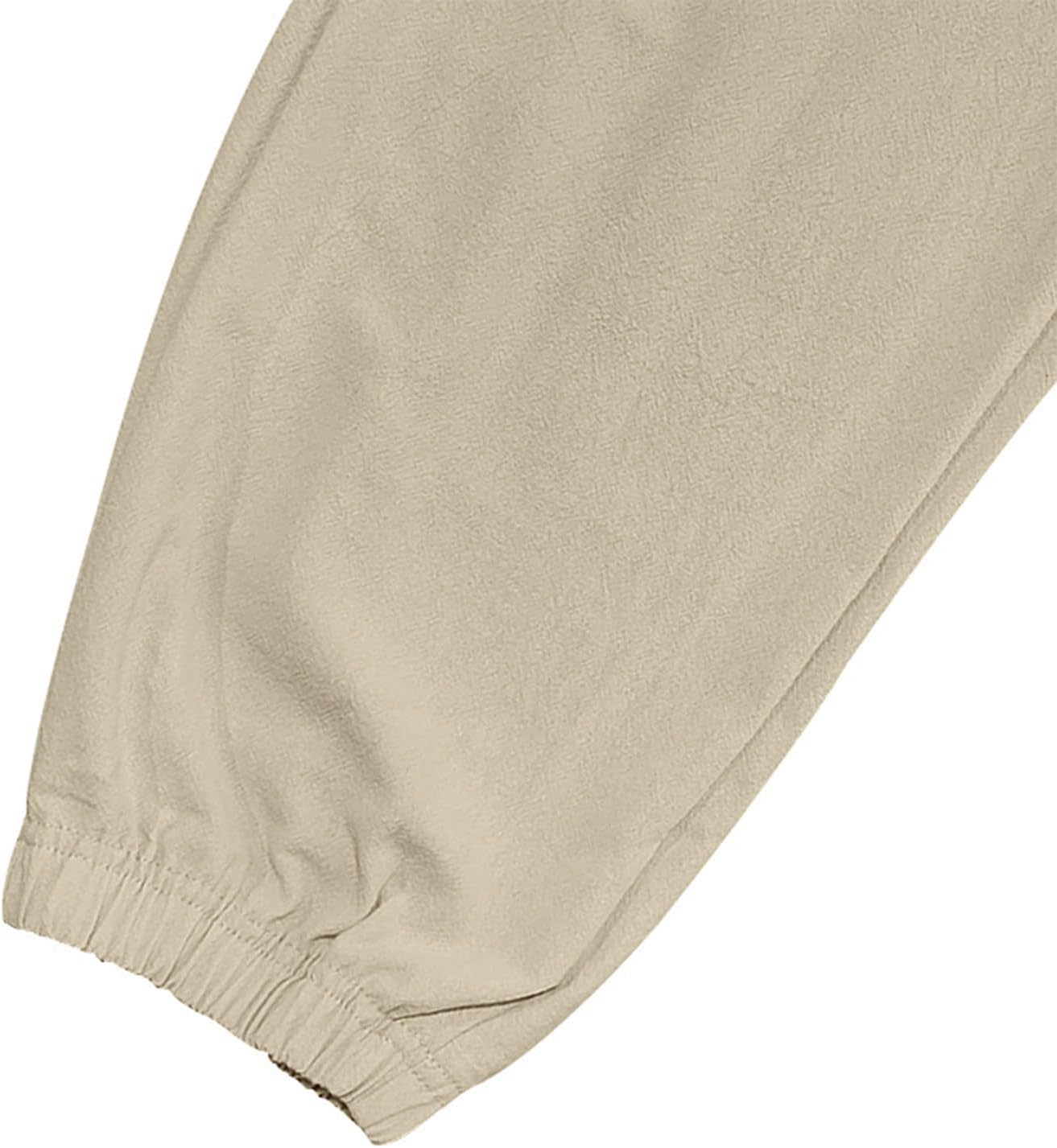 Linen Cargo Pants Elastic Waist Multi-Pockets