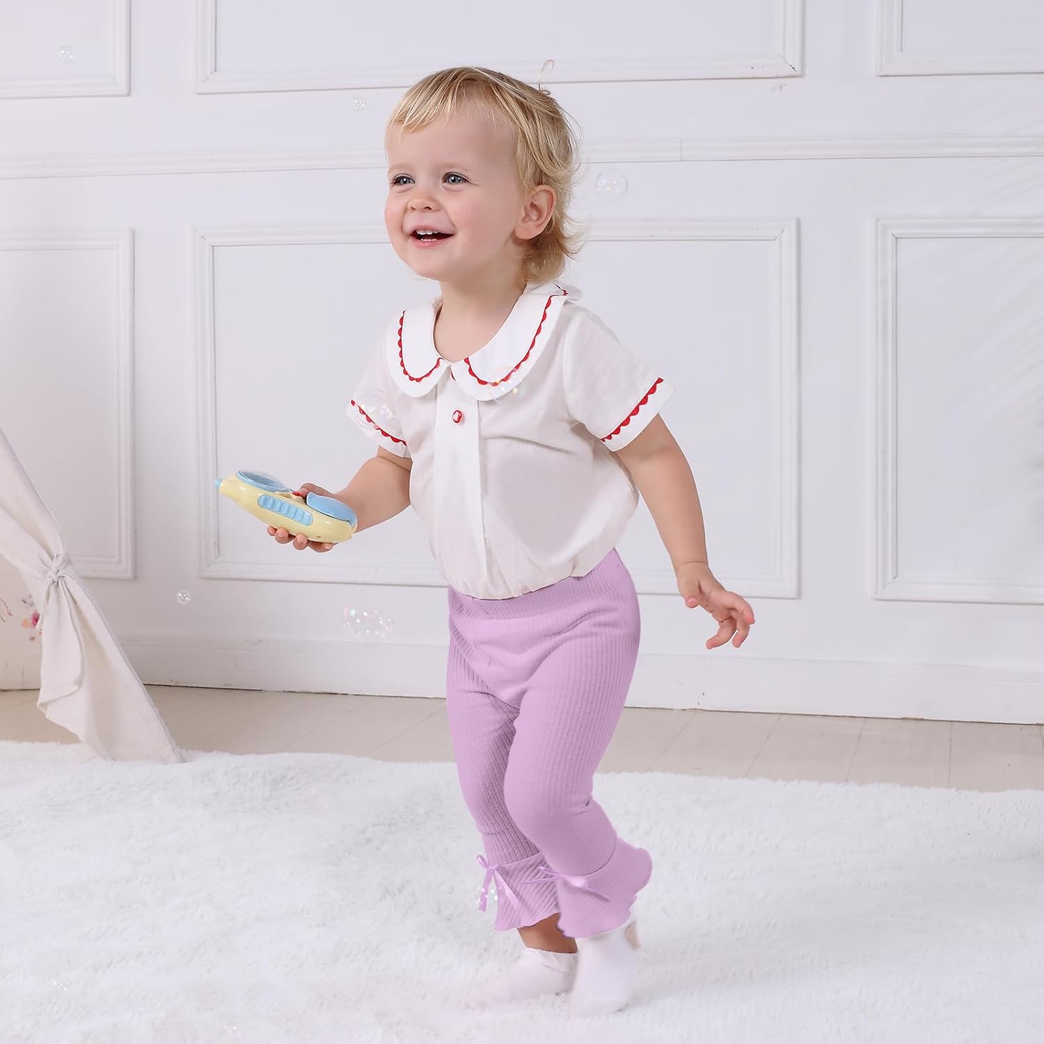 Newborn Baby Girl Bell Bottom Pants 5-Pack