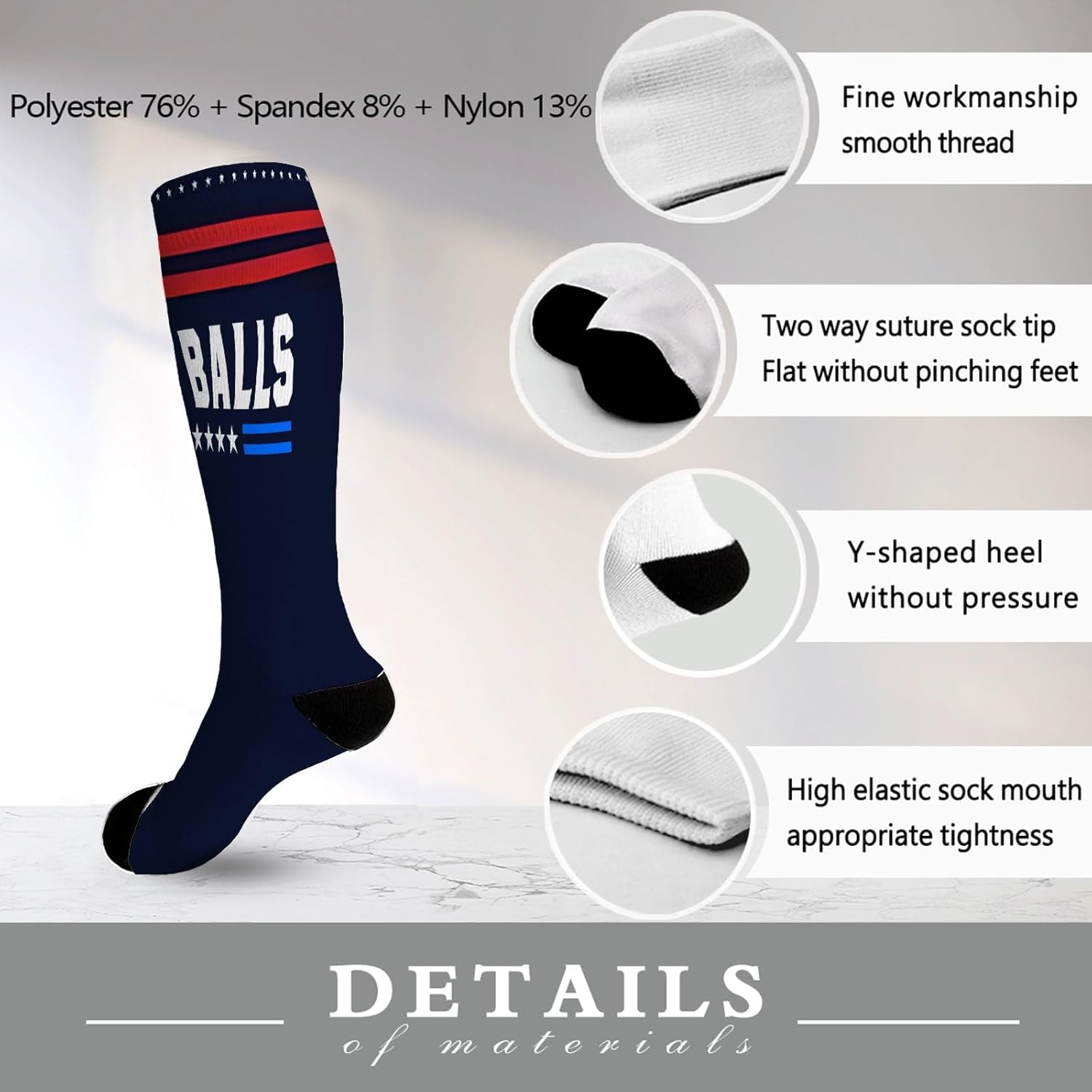 Funny Socks for Women I Voted for Big Ball Political Slogans