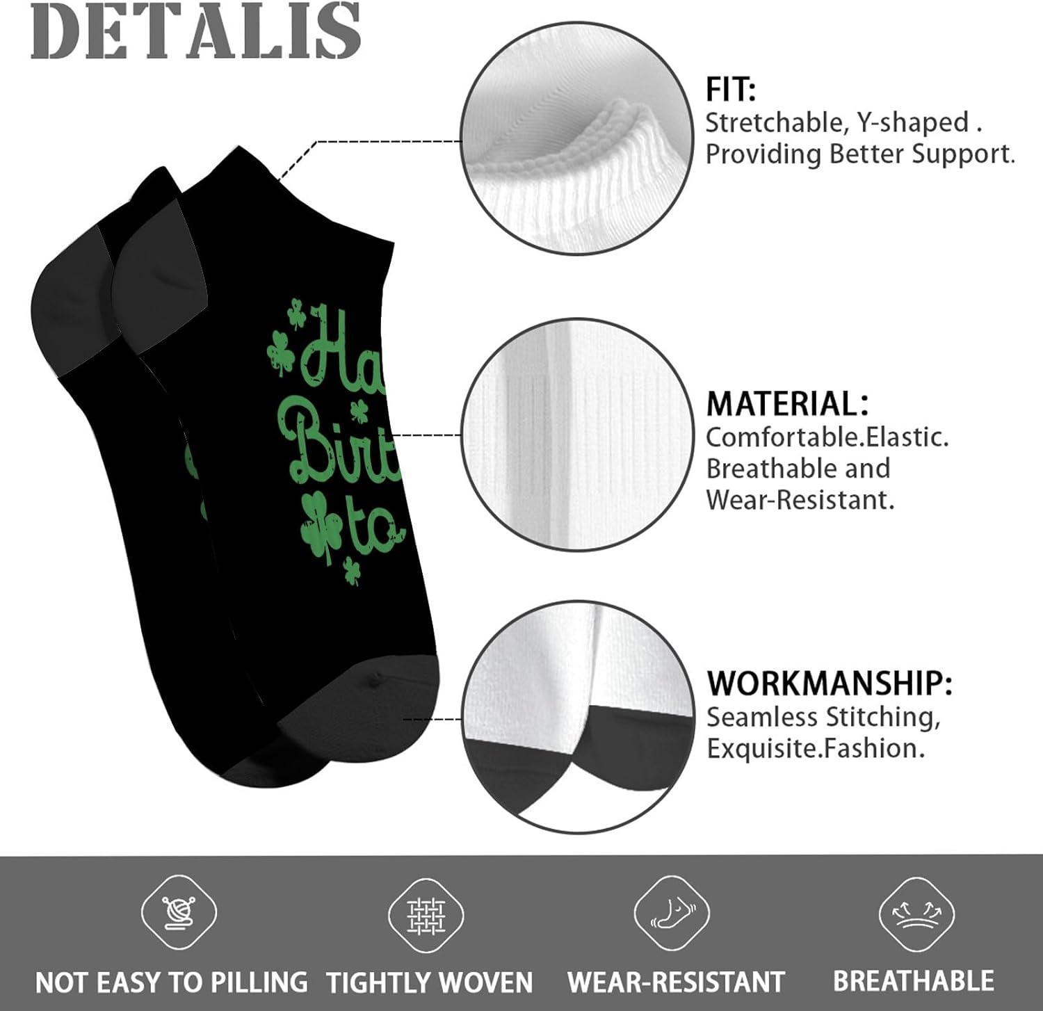St Patricks Day Mens Calf Socks