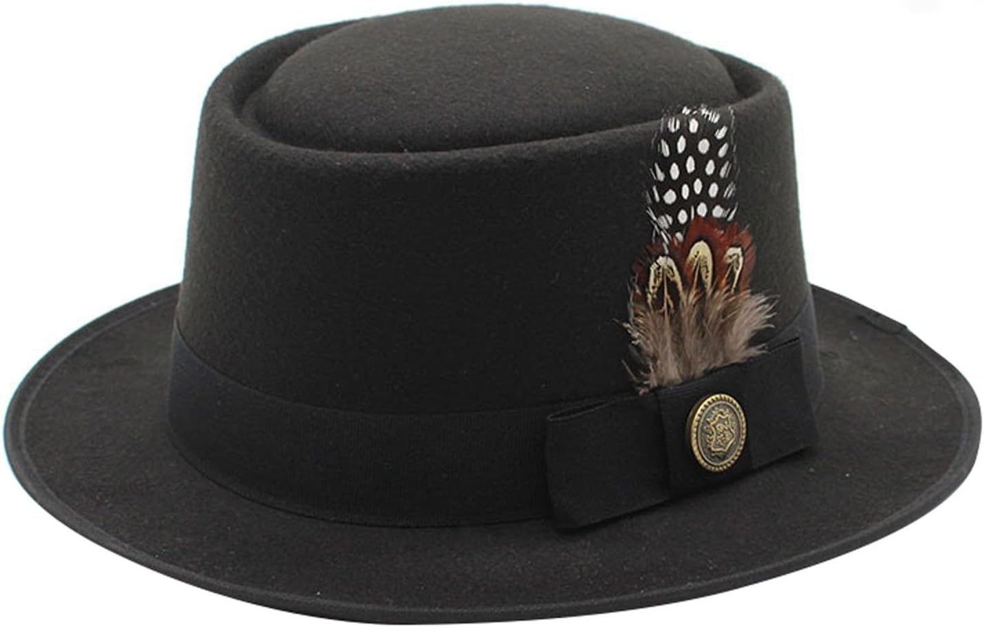 Classic Fedora Hats for Men Women - Faux Feathers and Cowgirl Style