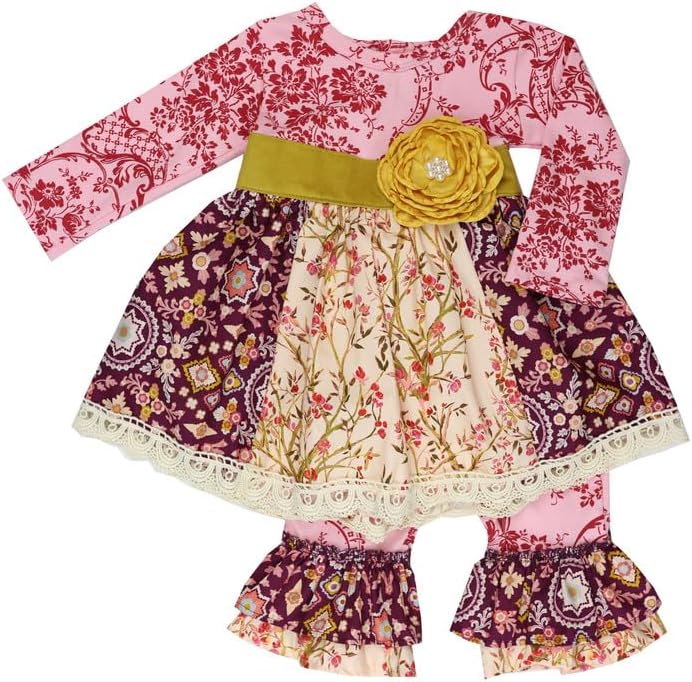 Floral Crop and Pants Set Toddler Cranberry Night