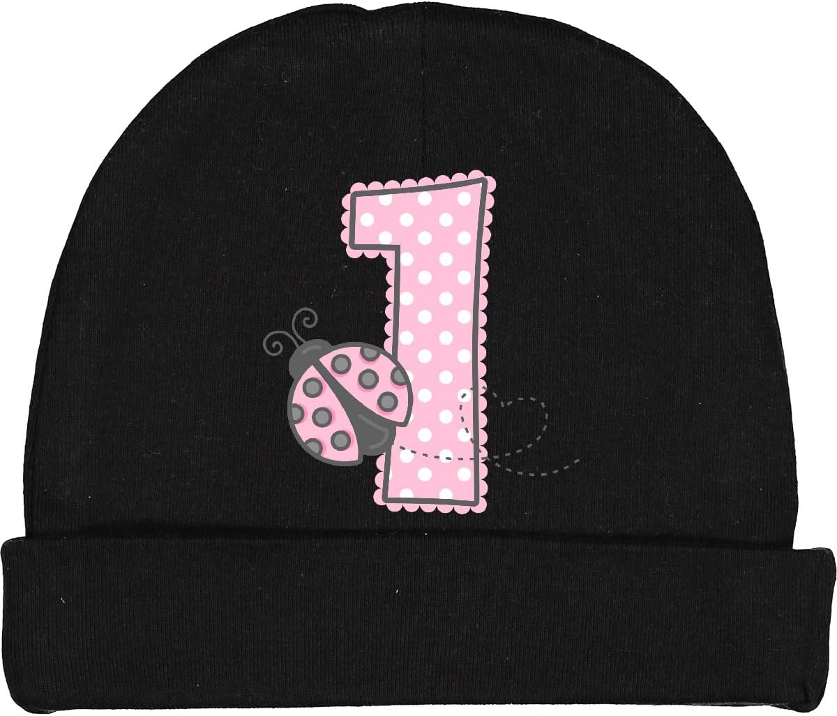 Inktastic Pink Ladybug 1st Birthday Baby Beanie Hat - Soft and Gentle