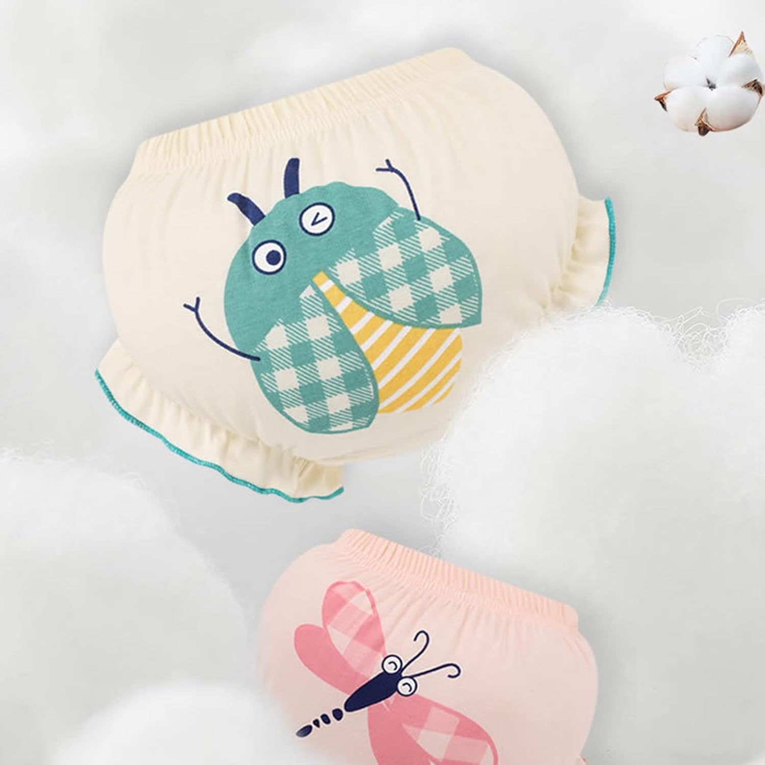 Baby Girls Ruffle Blooms Hypoallergen Breathable Underwear