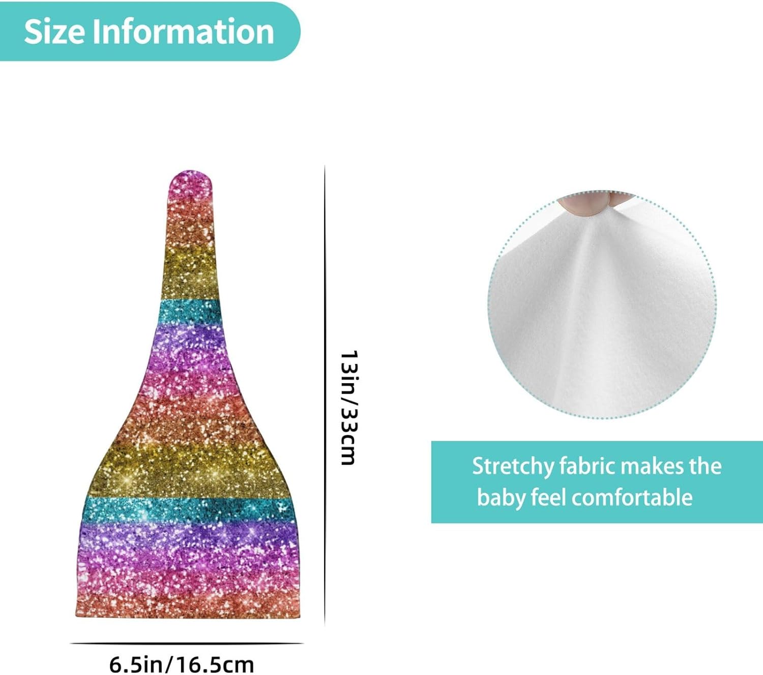 Adjustable Glitter Rainbow Baby Hats